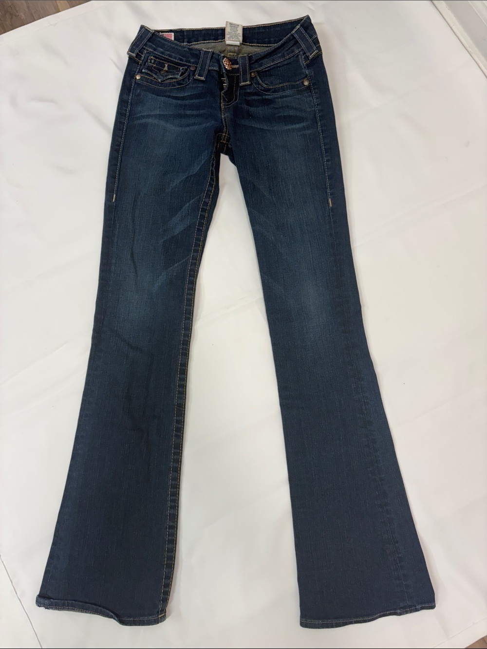 TRUE RELIGION WOMENS VINTAGE DAK BLUE FLARE JEANS!